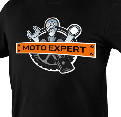 NEO TOOLS Moto Expert L t-shirt med tryk, sort, 1 stk.