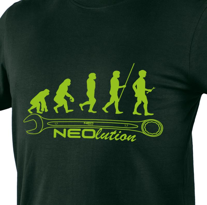 NEO TOOLS NEOlution t-shirt med tryk XXL mørkegrøn 1 stk.