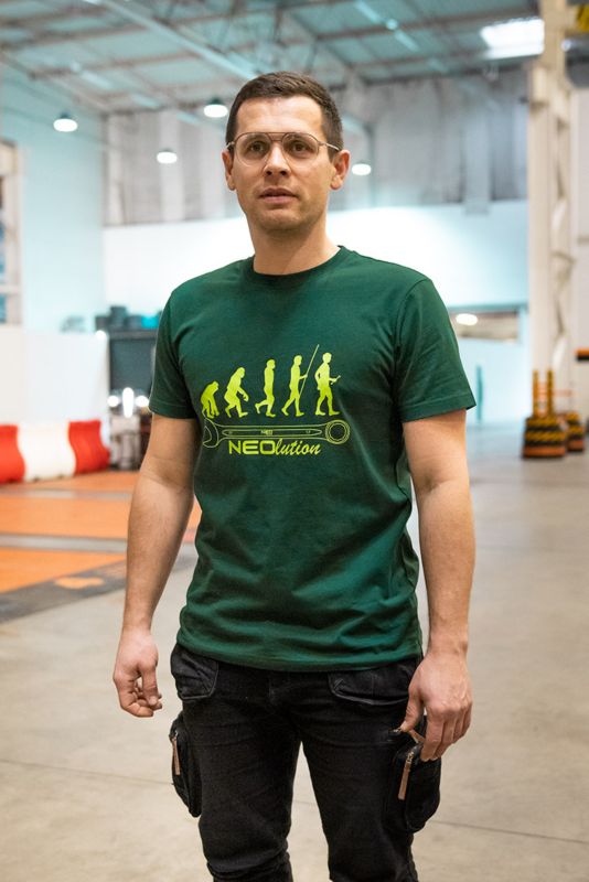 NEO TOOLS NEOlution t-shirt med tryk XXL mørkegrøn 1 stk.
