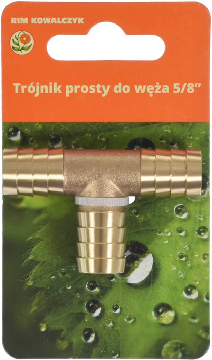 T-Styk til Haveslange 5/8" - 15 mm Messing
