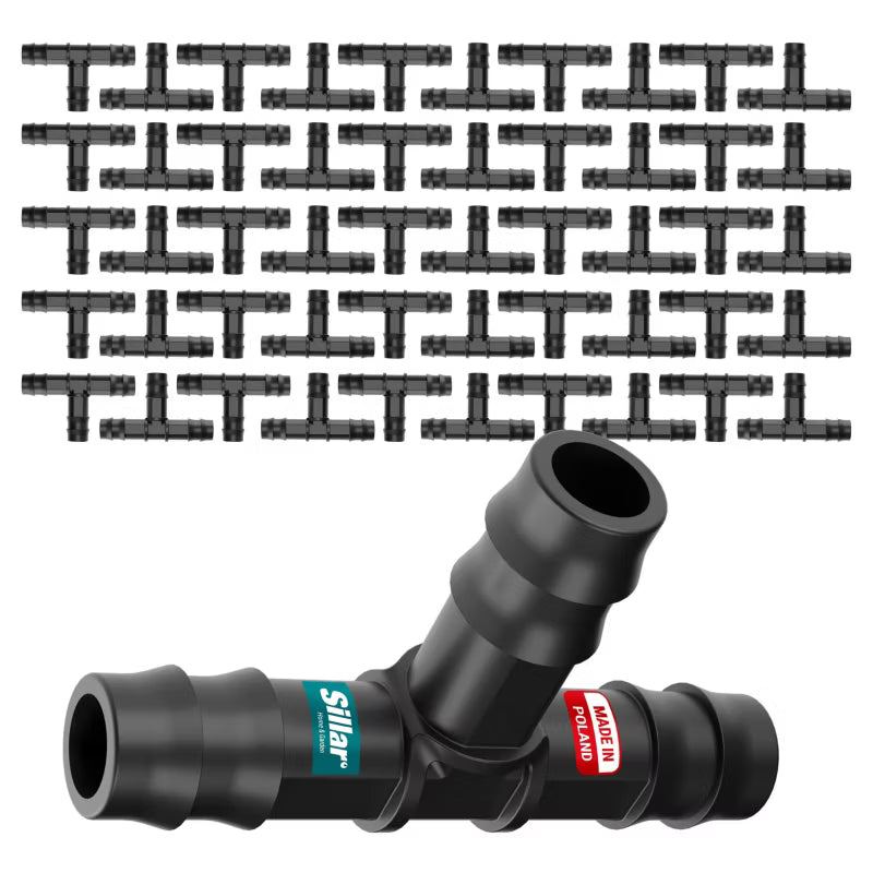 T-Stykke til Drypslange 16 mm Sort 50 Stk.