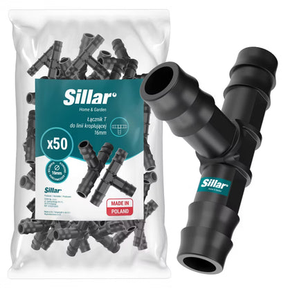 T-Stykke til Drypslange 16 mm Sort 50 Stk.