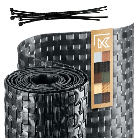 KADAX Antracit Hegnstrimmel til Hegnspaneler 19 cm x 2,55 m - Hegnsskærm