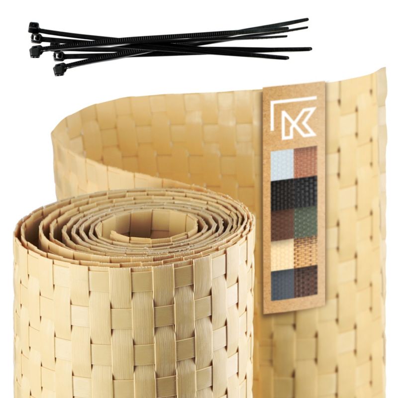 KADAX Beige Havehegnsbånd til Panelhegn 19 cm x 2,55 m - Privatlivsbeskyttelse og Vindafskærmning