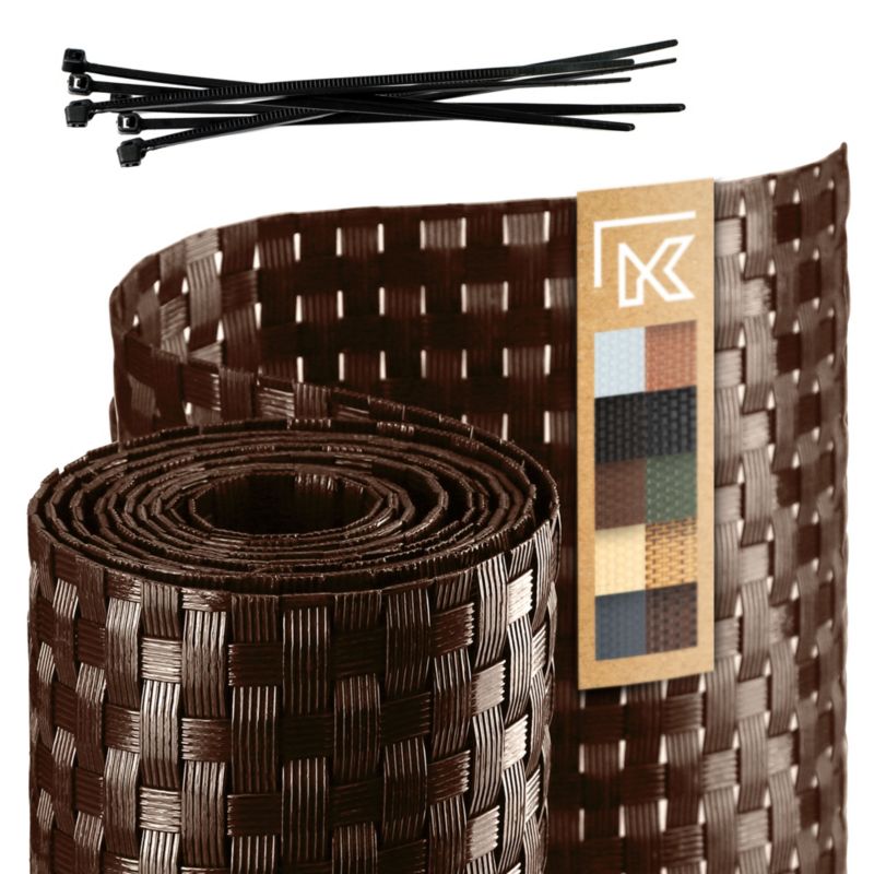 KADAX brun hegnsbånd til hegnspaneler 19 cm x 2,55 m - hegnsbeskyttelse