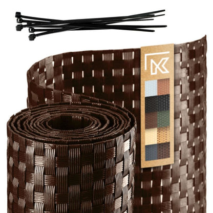 KADAX brun hegnsbånd til hegnspaneler 19 cm x 2,55 m - hegnsbeskyttelse
