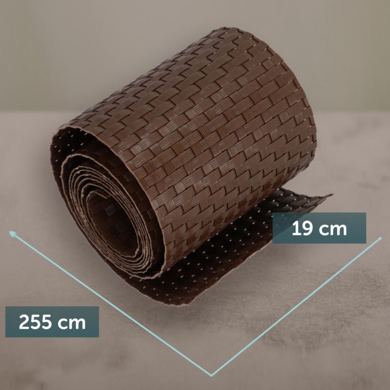 KADAX brun hegnsbånd til hegnspaneler 19 cm x 2,55 m - hegnsbeskyttelse