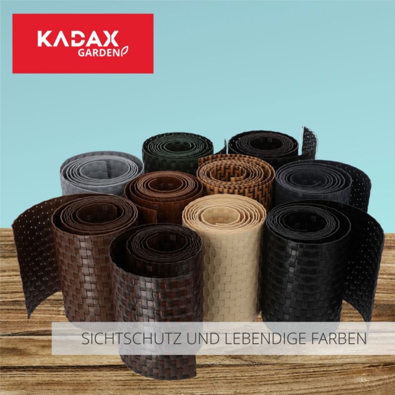 KADAX brun hegnsbånd til hegnspaneler 19 cm x 2,55 m - hegnsbeskyttelse
