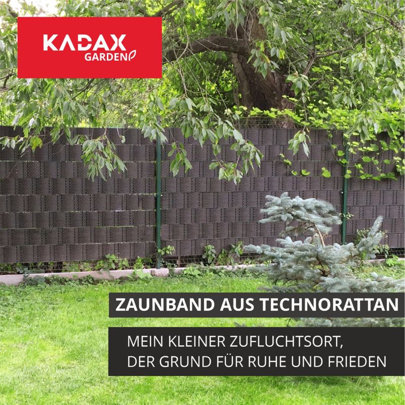 KADAX brun hegnsbånd til hegnspaneler 19 cm x 2,55 m - hegnsbeskyttelse