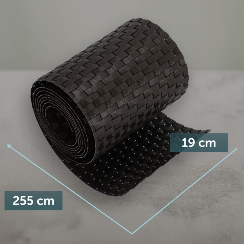 KADAX brun hegnsbånd til hegnspaneler 19 cm x 2,55 m - hegnsbeskyttelse