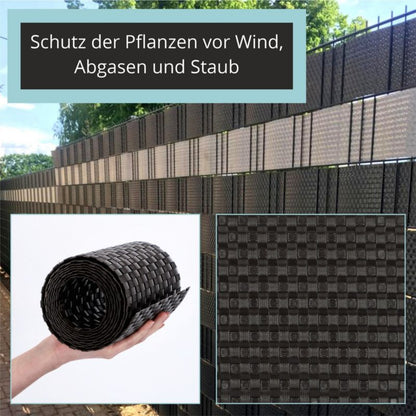 KADAX brun hegnsbånd til hegnspaneler 19 cm x 2,55 m - hegnsbeskyttelse