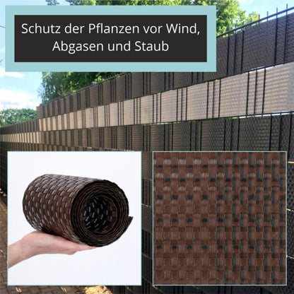 KADAX brun hegnsbånd til hegnspaneler 19 cm x 2,55 m - hegnsbeskyttelse