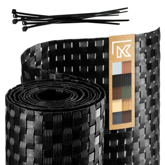 KADAX Sort Havehegnsbånd til Panelhegn 19 cm x 2,55 m - Effektiv Afskærmning