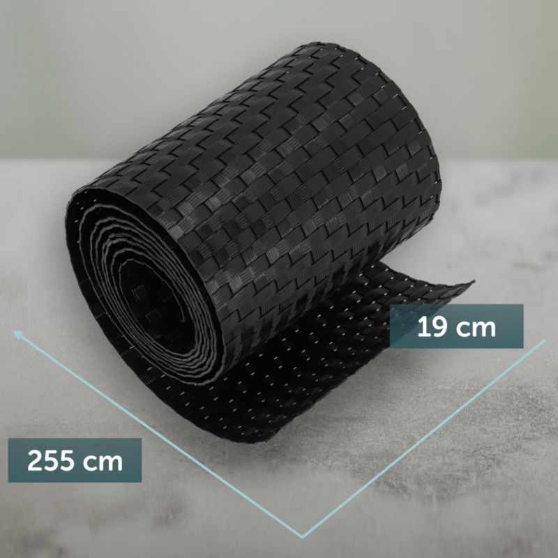 KADAX Sort Havehegnsbånd til Panelhegn 19 cm x 2,55 m - Effektiv Afskærmning