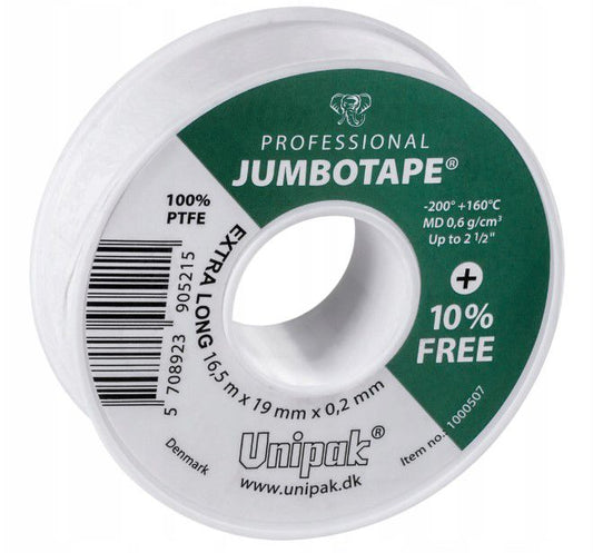JumboTape LD teflonbånd Unipak 19x0,2 mm rulle 16,5 m 1 stk.