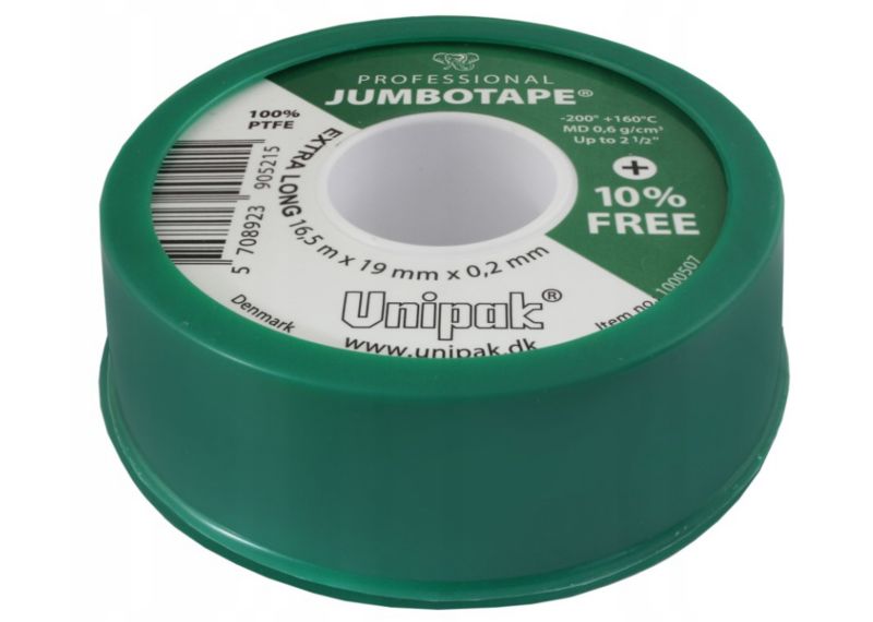 JumboTape LD teflonbånd Unipak 19x0,2 mm rulle 16,5 m 1 stk.