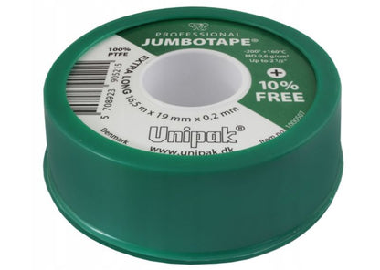 JumboTape LD teflonbånd Unipak 19x0,2 mm rulle 16,5 m 1 stk.