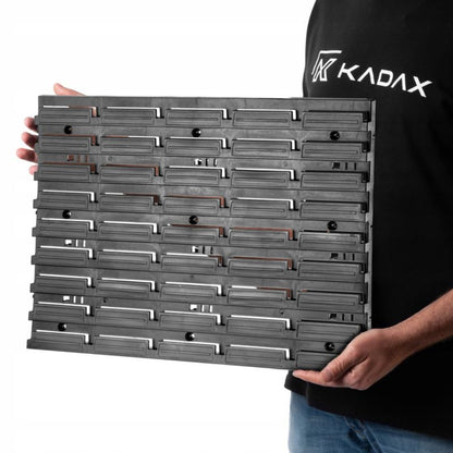 KADAX værktøjstavle 116 x 78 cm til værksted med 90 bakker