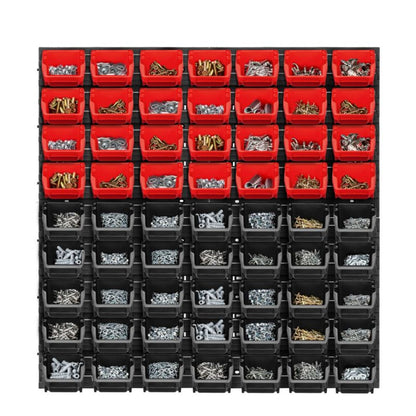 KADAX værktøjstavle 78 x 78 cm med 63 dele – garage, bakker og opbevaringsbokse
