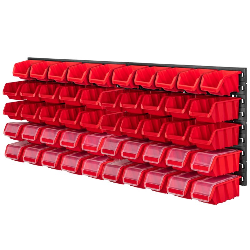 KADAX værkstedsplade reol 116x39 cm med 50 bakker