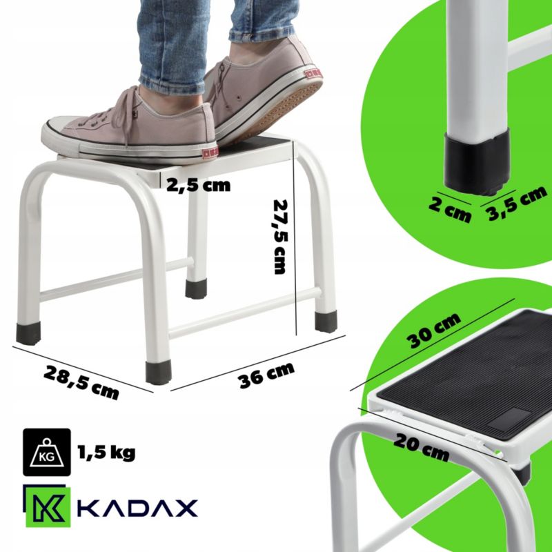 KADAX metaltrappestol robust platform med bæreevne på 150 kg