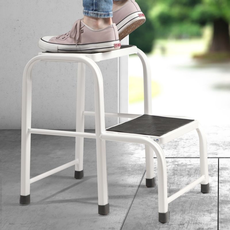 KADAX solid metal arbejdsplatform med trin - robust stige med bæreevne på 150 kg