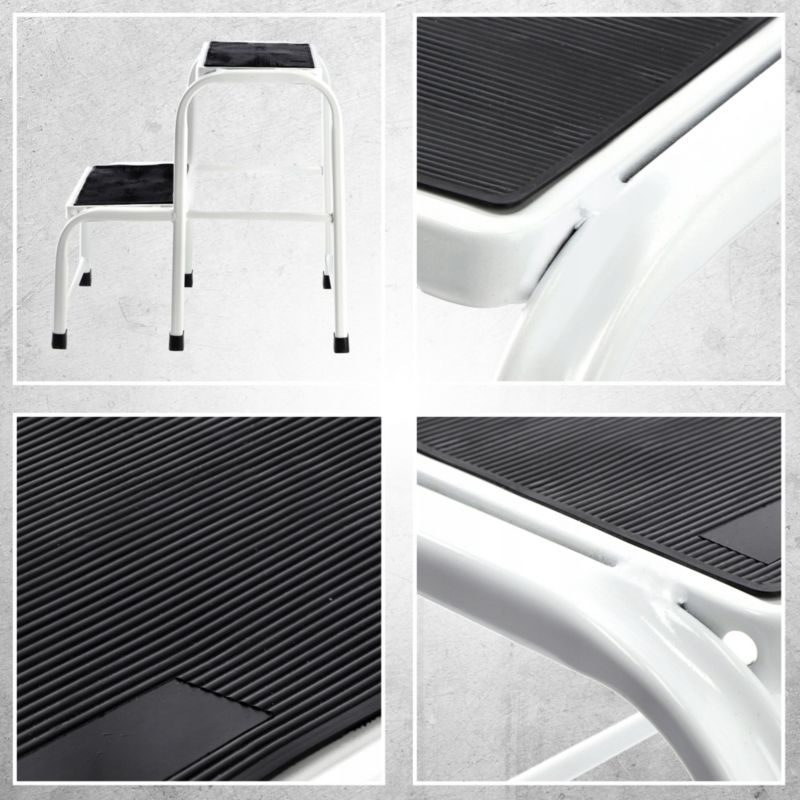 KADAX solid metal arbejdsplatform med trin - robust stige med bæreevne på 150 kg