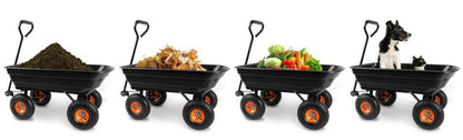 Humberg 3-i-1 havevogn med tipfunktion, 75 l kapacitet, 300 kg belastning, 1 stk.