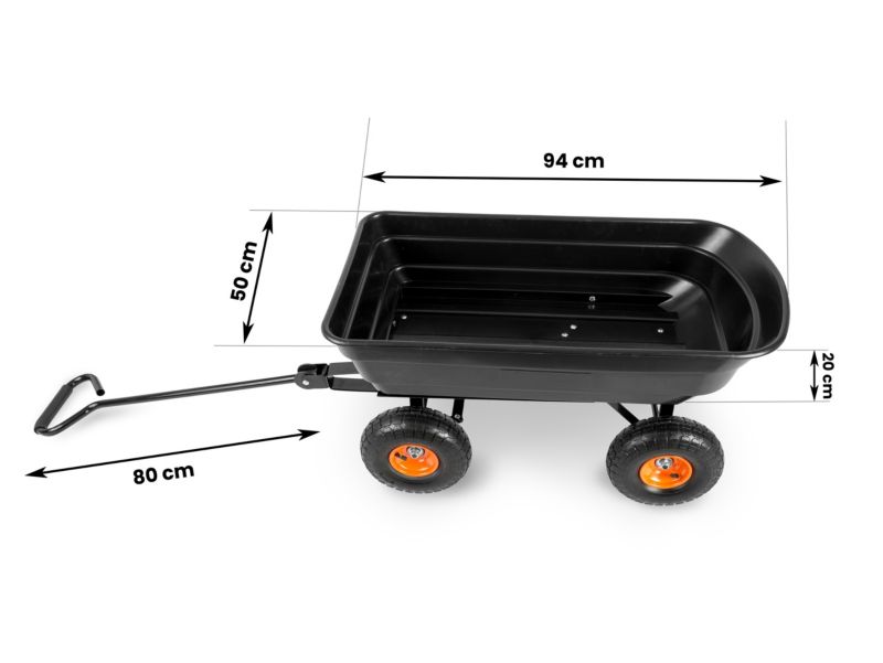 Humberg 3-i-1 havevogn med tipfunktion, 75 l kapacitet, 300 kg belastning, 1 stk.