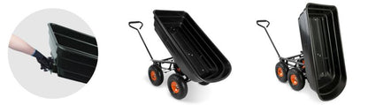 Humberg 3-i-1 havevogn med tipfunktion, 75 l kapacitet, 300 kg belastning, 1 stk.