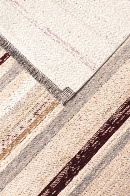 Tæppe 160x230 cm Bordo-Beige med Vintage Effekt