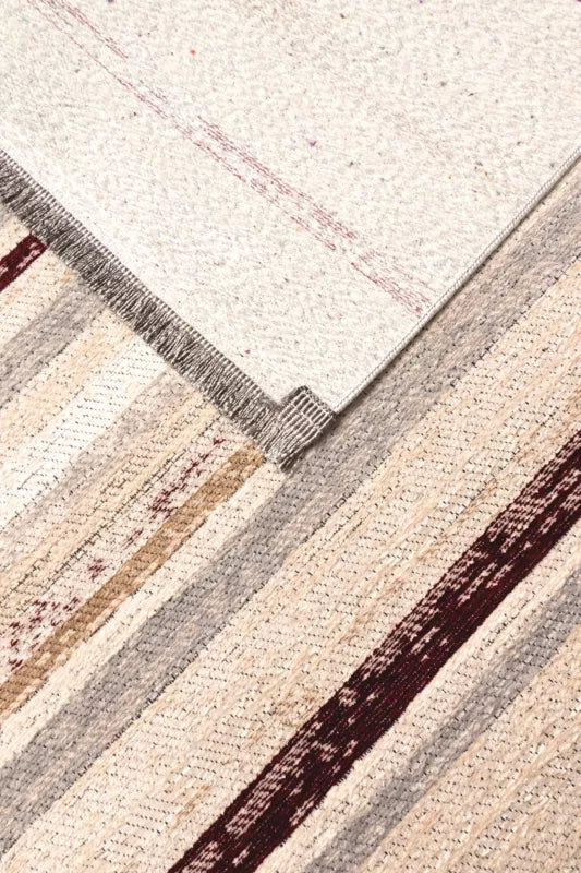 Tæppe 160x230 cm Bordo-Beige med Vintage Effekt