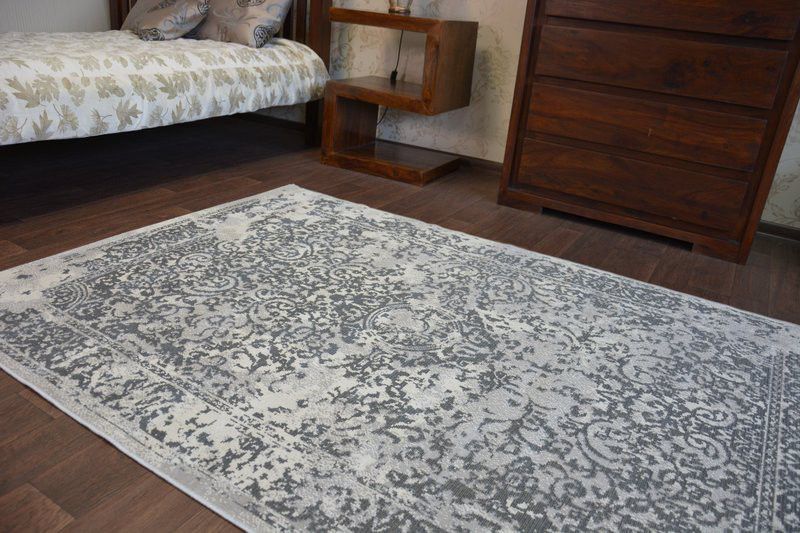 Tæppe Vintage 200x290 cm Grå Polypropylen
