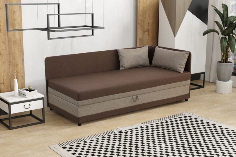 Tapczan Enkelt Hirek 80x200 cm Brun/Beige