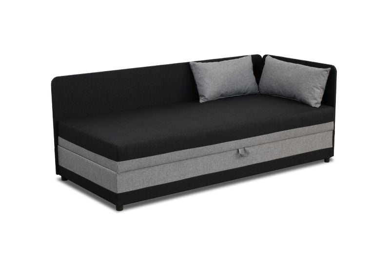 Tapczan Enkeltsseng Hirek 90x200 cm Sort/Grå
