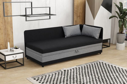 Tapczan Enkeltsseng Hirek 90x200 cm Sort/Grå