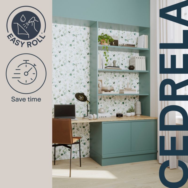 Easy Roll Cedrela Watercolour grøn vinyltapet