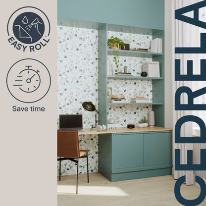 Easy Roll Cedrela Watercolour grøn vinyltapet