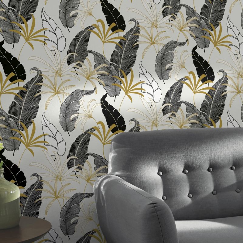 GoodHome Selago hvid non-woven tapet