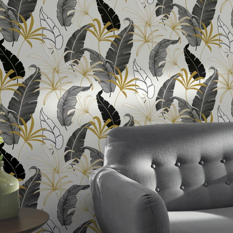 GoodHome Selago hvid non-woven tapet