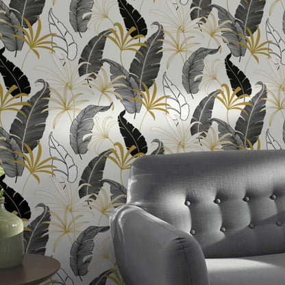 GoodHome Selago hvid non-woven tapet