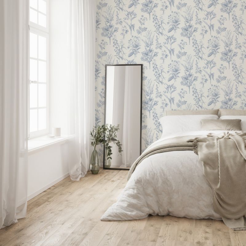 Superfresco Easy Herbarium Sky blå nonwoven tapet