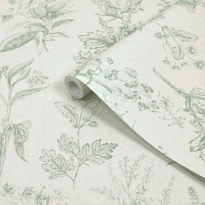 Superfresco Easy Herbarium grøn non-woven tapet
