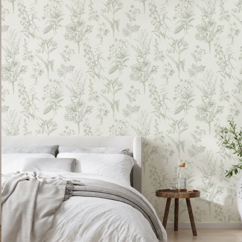 Superfresco Easy Herbarium grøn non-woven tapet