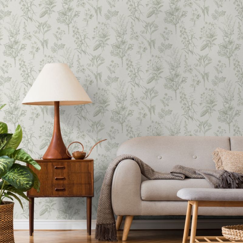 Superfresco Easy Herbarium grøn non-woven tapet
