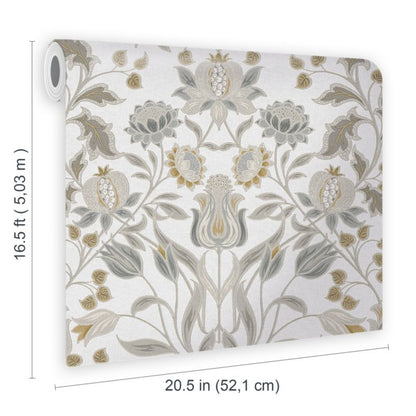 Vinyltapet på nonwoven GoodHome Acuama grå/gul