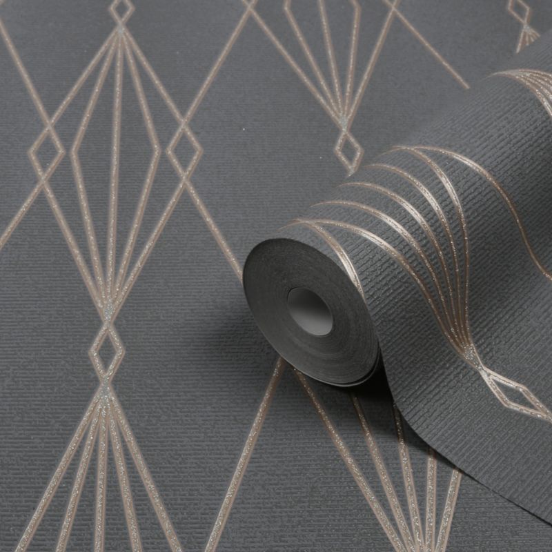 Vinyltapet på nonwoven GoodHome Ajuga sort