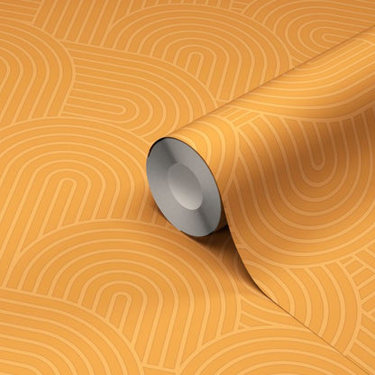 Vinyltapet på non-woven GoodHome Arch Geo i sennepsgul