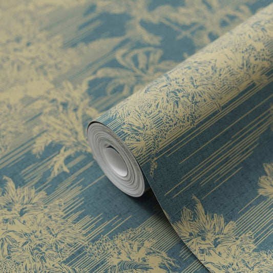 GoodHome Augie blå vinyltapet på non-woven