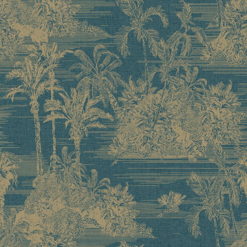 GoodHome Augie blå vinyltapet på non-woven